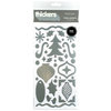 American Crafts - Thickers - Tinsel Accents - Foil Chipboard Stickers - Silver, CLEARANCE