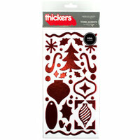 American Crafts - Thickers - Tinsel Accents - Foil Chipboard Stickers - Cherry, CLEARANCE