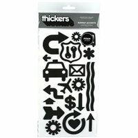 American Crafts - Foam Thickers - Subway Accents - Black, CLEARANCE