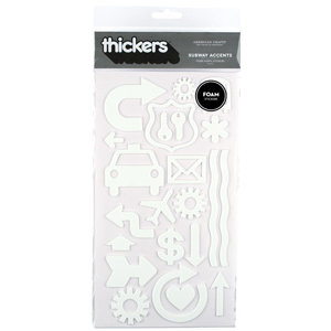 American Crafts - Foam Thickers - Subway Accents - White, CLEARANCE