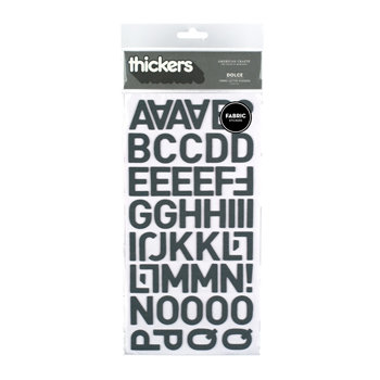 American Crafts - Thickers - Fabric Letter Stickers - Dolce - Charcoal, CLEARANCE