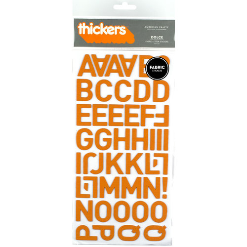 American Crafts - Thickers - Fabric Letter Stickers - Dolce - Apricot, CLEARANCE