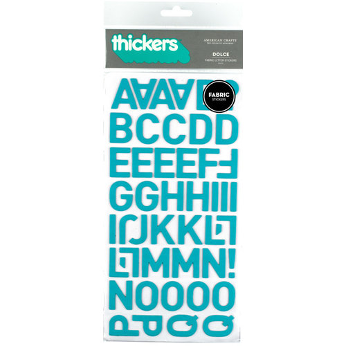 American Crafts - Thickers - Fabric Letter Stickers - Dolce - Aqua