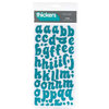 American Crafts - Thickers - Chipboard Glitter Letter Stickers - Tiara - Aqua, CLEARANCE