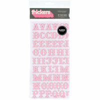 American Crafts - Thickers - Fabric Chipboard Alphabet Stickers - By The Yard - Bubblegum