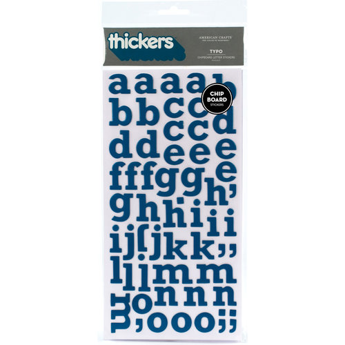 American Crafts - Thickers - Chipboard Alphabet Stickers - Typo - Peacock, CLEARANCE
