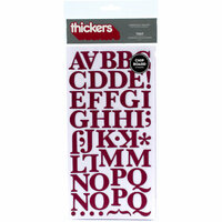 American Crafts - Thickers - Chipboard Alphabet Stickers - Text - Mulberry