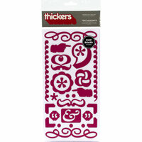 American Crafts - Thickers - Chipboard Stickers -Text Accents - Mulberry, CLEARANCE