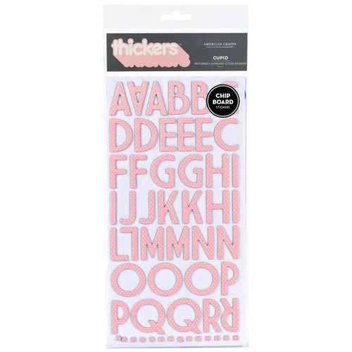 American Crafts - Thickers - Patterned Chipboard Alphabet Stickers - Cupid - Peony, CLEARANCE