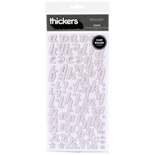 American Crafts - Thickers - Patterned Chipboard Alphabet Stickers - Venus - White, CLEARANCE