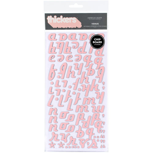 American Crafts - Thickers - Patterned Chipboard Alphabet Stickers - Venus - Peony, CLEARANCE