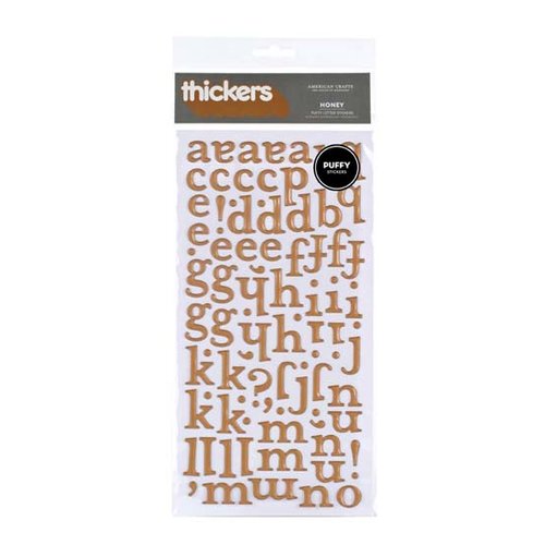 American Crafts - Botanique Collection - Thickers - Puffy Alphabet Stickers - Honey - Metallic Copper, CLEARANCE