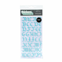American Crafts - Thickers - Glitter Puffy Alphabet Stickers - Mirror Mirror - Robin's Egg, CLEARANCE