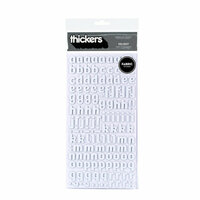 American Crafts - Thickers - Fabric Alphabet Stickers - Delight - White, BRAND NEW