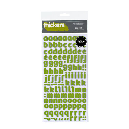 American Crafts - Thickers - Fabric Alphabet Stickers - Delight - Leaf, CLEARANCE