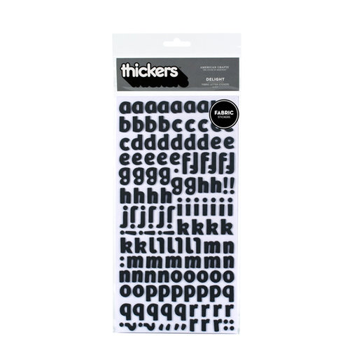 American Crafts - Thickers - Fabric Alphabet Stickers - Delight - Black, BRAND NEW