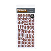 American Crafts - Thickers - Chipboard Alphabet Stickers - Rocketeer - Chocolate, CLEARANCE