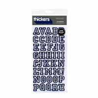 American Crafts - Thickers - Flocked Chipboard Alphabet Stickers - Letterman - Sapphire, CLEARANCE