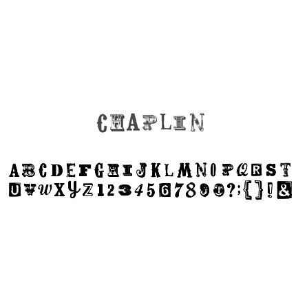 American Crafts - MiniMarks - Alphabet Rub-On Transfers - Chaplin - Black