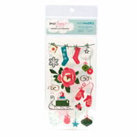 American Crafts - Dear Lizzy Christmas Collection - MiniMarks - Rub On Transfers - Sleigh - Accents