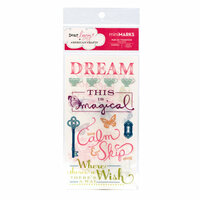 American Crafts - Dear Lizzy Enchanted Collection - MiniMarks -  Rub On Transfers - Damsel Phrases and Accents, CLEARANCE