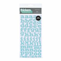 American Crafts - Abode Collection - Thickers - Patterned Chipboard Alphabet Stickers - Flat - Robins Egg, CLEARANCE