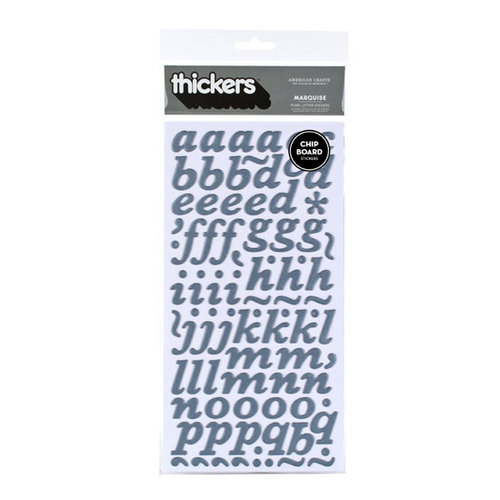 American Crafts - I Do Collection - Thickers - Pearl Chipboard Alphabet Stickers - Marquise - Black, CLEARANCE