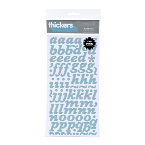 American Crafts - I Do Collection - Thickers - Pearl Chipboard Alphabet Stickers - Marquise - Mediterranian Blue, CLEARANCE