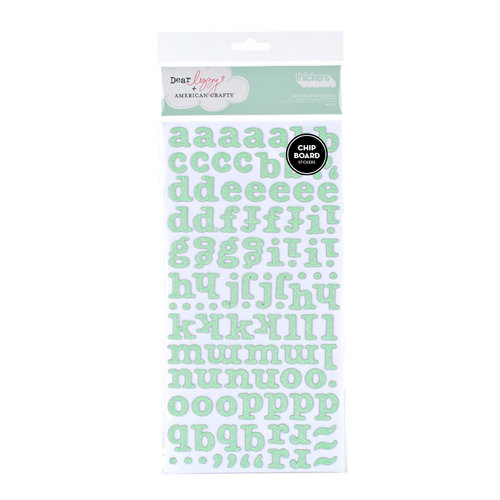 American Crafts - Dear Lizzy Spring Collection - Thickers - Glitter Chipboard Alphabet Stickers - Bliss - Clover, CLEARANCE