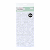 American Crafts - Dear Lizzy Spring Collection - Thickers - Glitter Chipboard Alphabet Stickers - Bliss - White