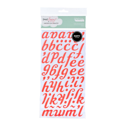 American Crafts - Dear Lizzy Spring Collection - Thickers - Puffy Alphabet Stickers - Berry - Fireberry, CLEARANCE