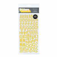 American Crafts - Heat Wave Collection - Thickers - Glitter Chipboard Alphabet Stickers - Niki Riki - Yellow, CLEARANCE