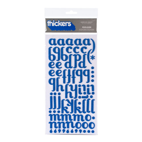 American Crafts - Thickers - Glitter Foam Alphabet Stickers - Poolside - Marine, CLEARANCE