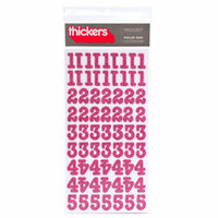 American Crafts - Thickers - Glitter Chipboard Number Stickers - Roller Rink - Taffy