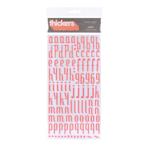 American Crafts - Love Collection - Thickers - Puffy Alphabet Stickers - Heart - Parfait