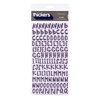 American Crafts - Boo Collection - Halloween - Thickers - Glossy Printed Chipboard Alphabet Stickers - Bones - Plum, CLEARANCE