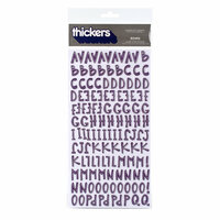 American Crafts - Boo Collection - Halloween - Thickers - Glossy Printed Chipboard Alphabet Stickers - Bones - Plum, CLEARANCE