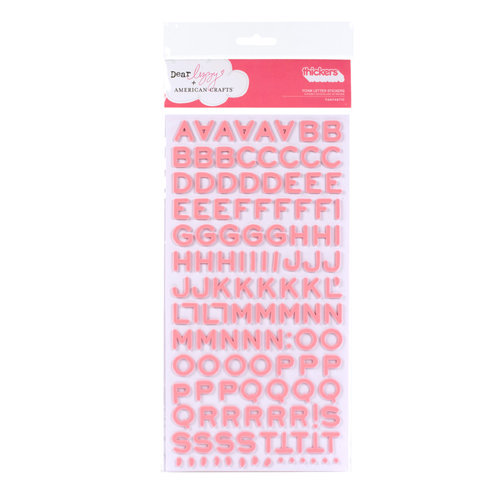 American Crafts - Dear Lizzy Enchanted Collection - Thickers - Foam Alphabet Stickers - Fantastic - Salmon, CLEARANCE