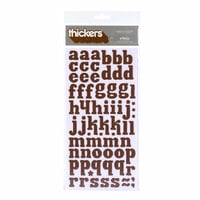 American Crafts - City Park Collection - Thickers - Glossy Chipboard Alphabet Stickers - Stroll - Chestnut, CLEARANCE