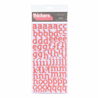 American Crafts - City Park Collection - Thickers - Glitter Foam Alphabet Stickers - Sunny - Salmon, CLEARANCE