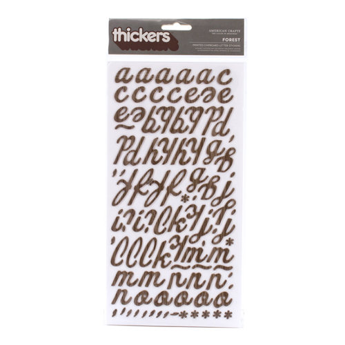 American Crafts - Campy Trails Collection - Thickers - Wood Alphabet Stickers - Forest - Chestnut