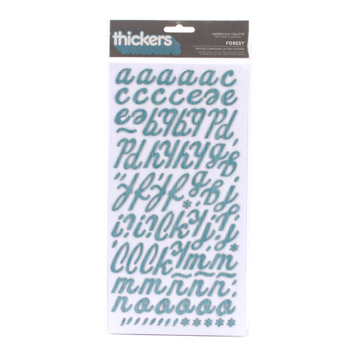 American Crafts - Campy Trails Collection - Thickers - Wood Alphabet Stickers - Forest - Mediterranean