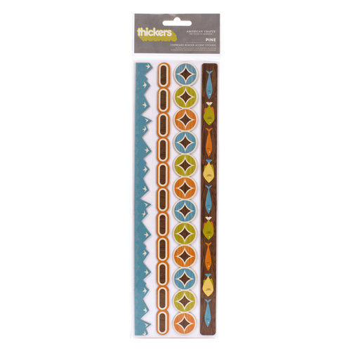 American Crafts - Campy Trails Collection - Thickers - Chipboard Stickers - Borders - Pine