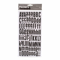 American Crafts - Peachy Keen Collection - Thickers - Chipboard Alphabet Stickers - Fabric - Doll - Black