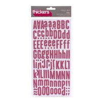 American Crafts - Peachy Keen Collection - Thickers - Chipboard Alphabet Stickers - Fabric - Doll - Mulberry