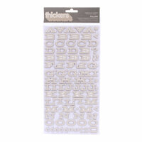 American Crafts - Peachy Keen Collection - Thickers - Chipboard Alphabet Stickers - Fellow - Fog