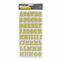 American Crafts - Hello Sunshine Collection - Thickers - Chipboard Alphabet Stickers - Sunset - Limeade