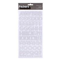American Crafts - Margarita Collection - Thickers - Glitter Chipboard Alphabet Stickers - Macaw - White