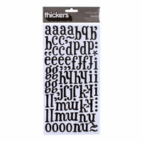 American Crafts - Margarita Collection - Thickers - Glossy Printed Chipboard Alphabet Stickers - Iguana - Black, CLEARANCE