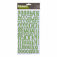 American Crafts - Margarita Collection - Thickers - Glossy Printed Chipboard Alphabet Stickers - Iguana - Grass